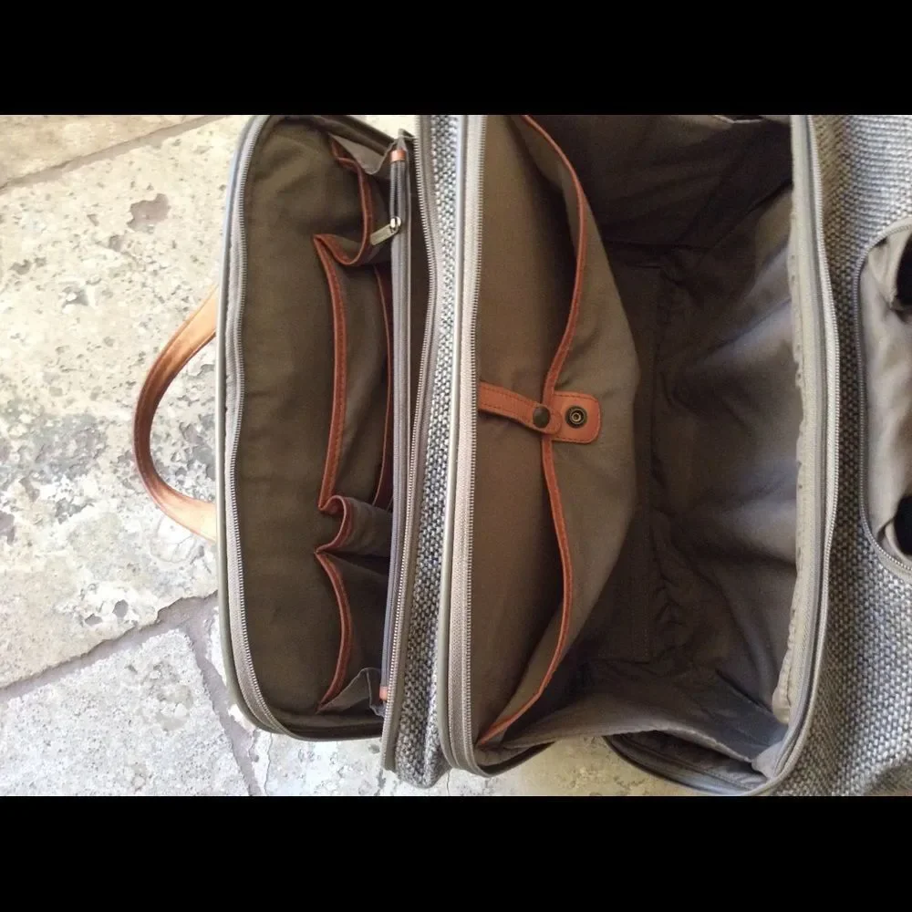 Vintage Hartmann Mobile Office tweed/leather Wheeled Carry On Bag